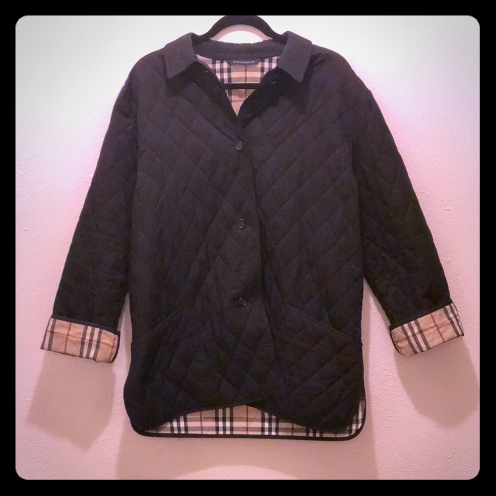 Black Burberry quilted jacket size L/XL